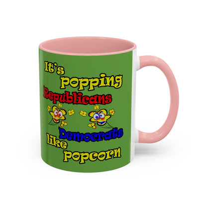 popping like popcorn - Accent Mug (green)