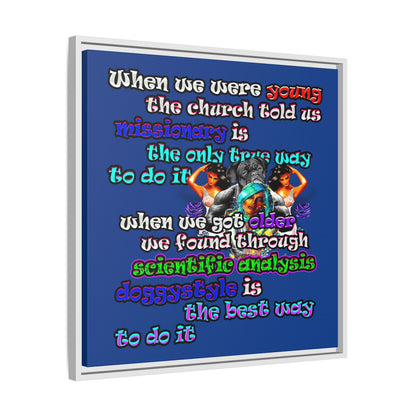 doggystyle - framed canvas art (dark blue)