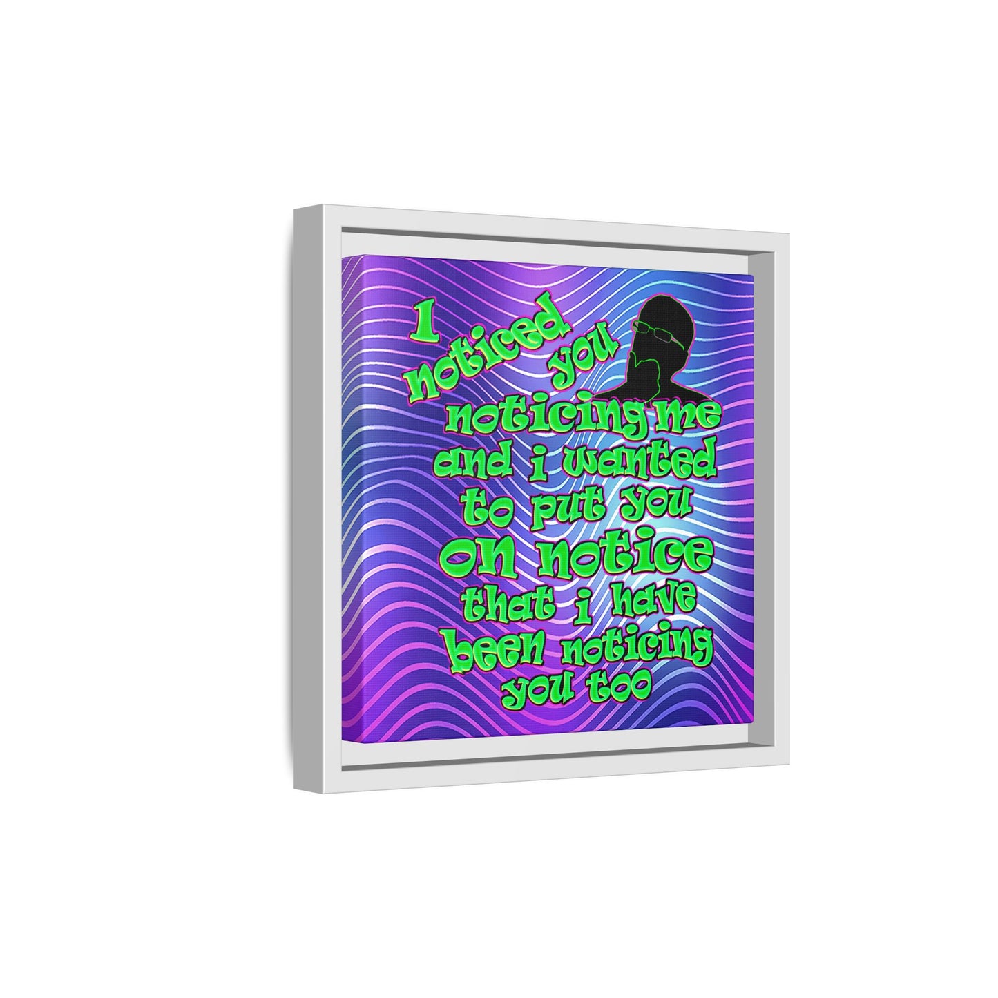noticed you noticing - framed canvas art (purple wave)