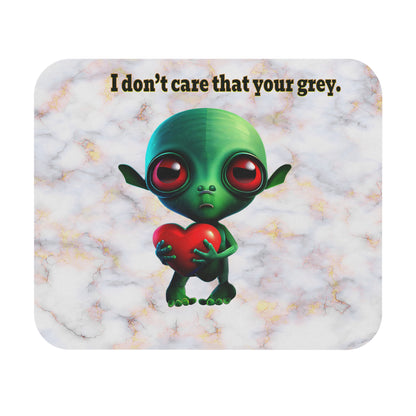 I don't care that your grey - Mouse Pad (Rectangle) (white marble)