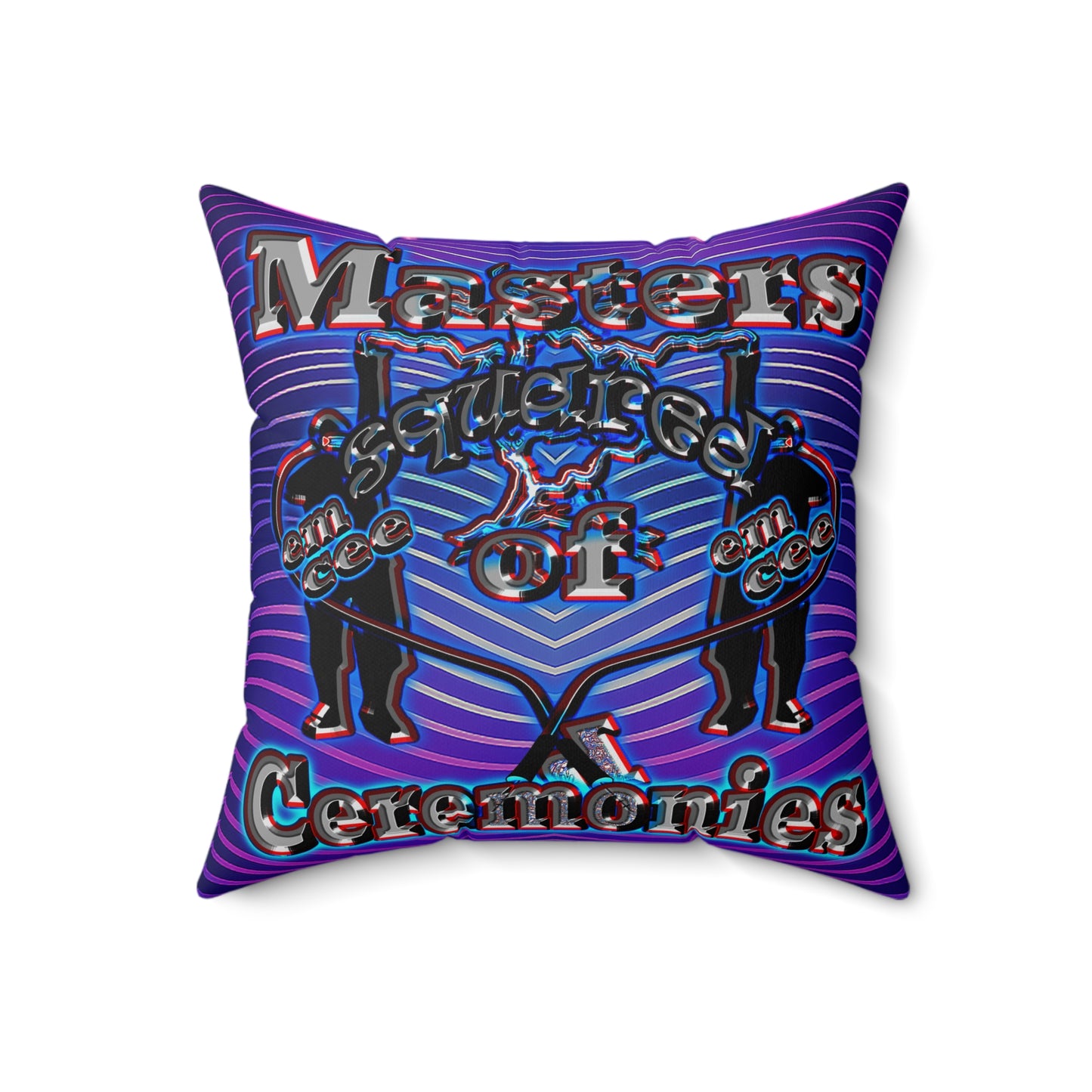 em cee squared - Spun Polyester Square Pillow - (purple wave)