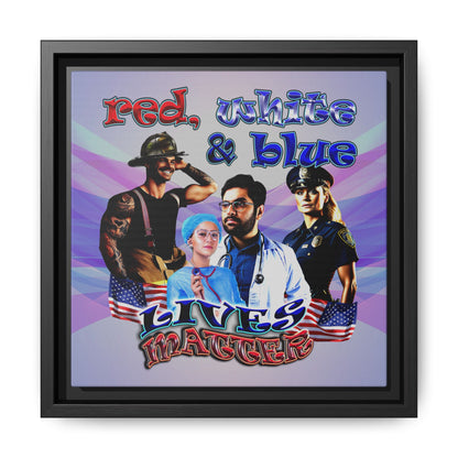 rw&b lives matter - framed canvas art (light blue-pink wave)