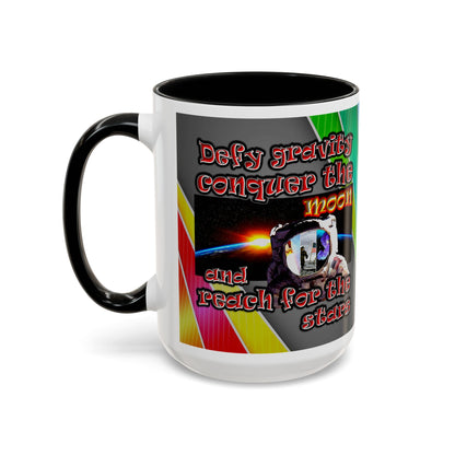 defy conquer reach - Accent Mug (rainbow split)
