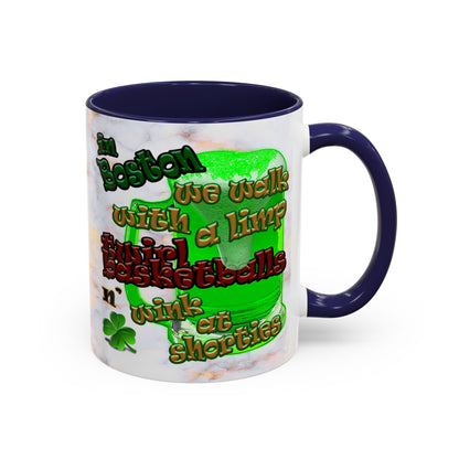 celtics logo - Accent Mug (white marble)