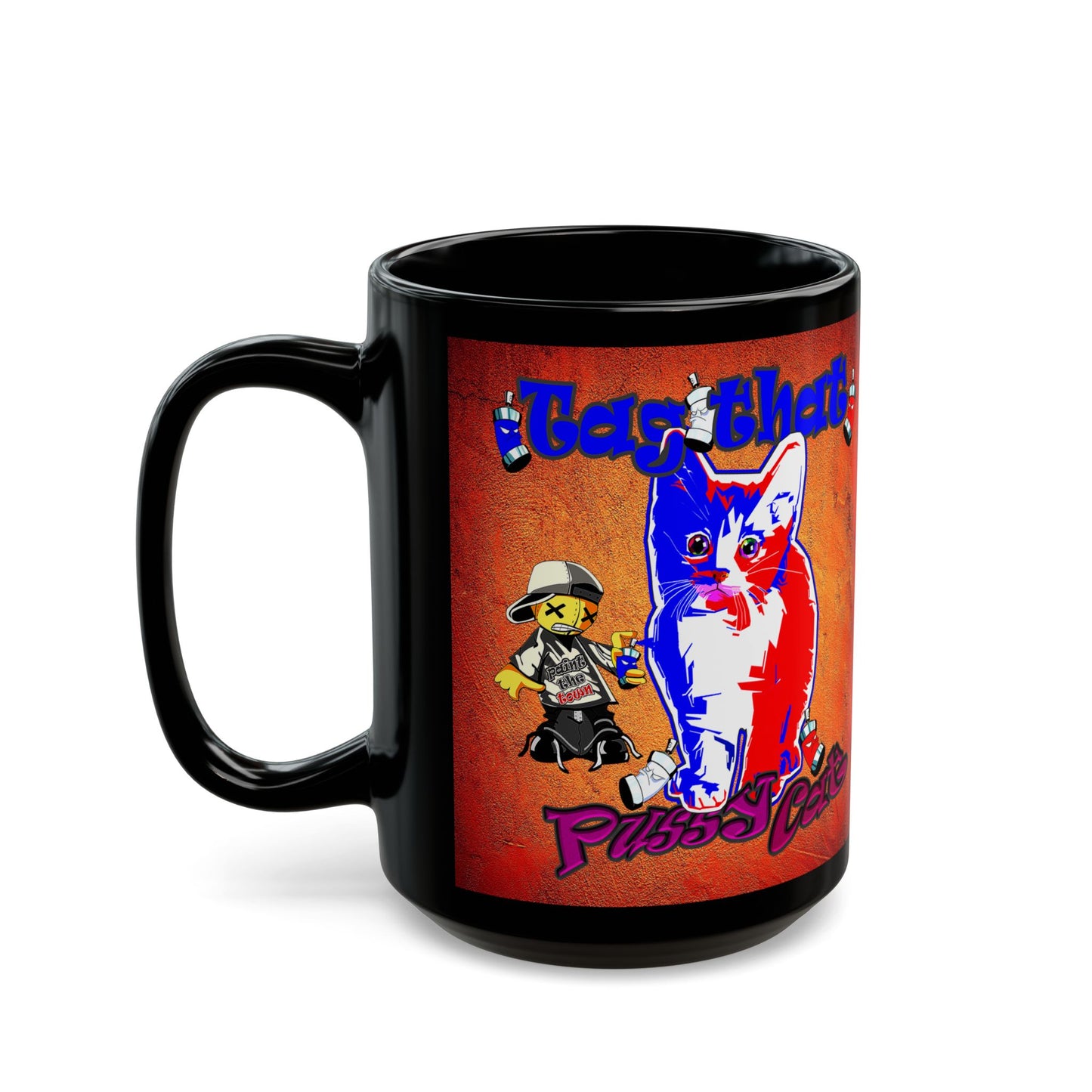 tag that - Black Mug (burnt orange)