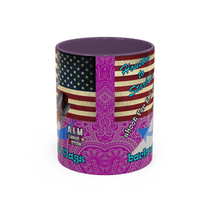 shoot for the stars - Accent Mug (pink swirl)