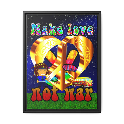 love peace - framed canvas art ('snoops' background)