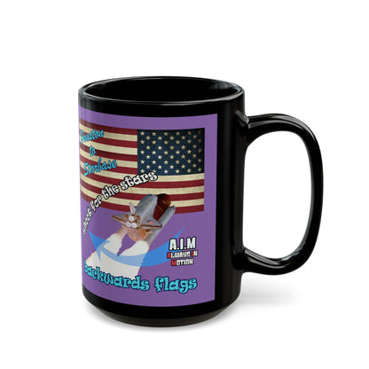 shoot for the stars - Black Mug (light purple)
