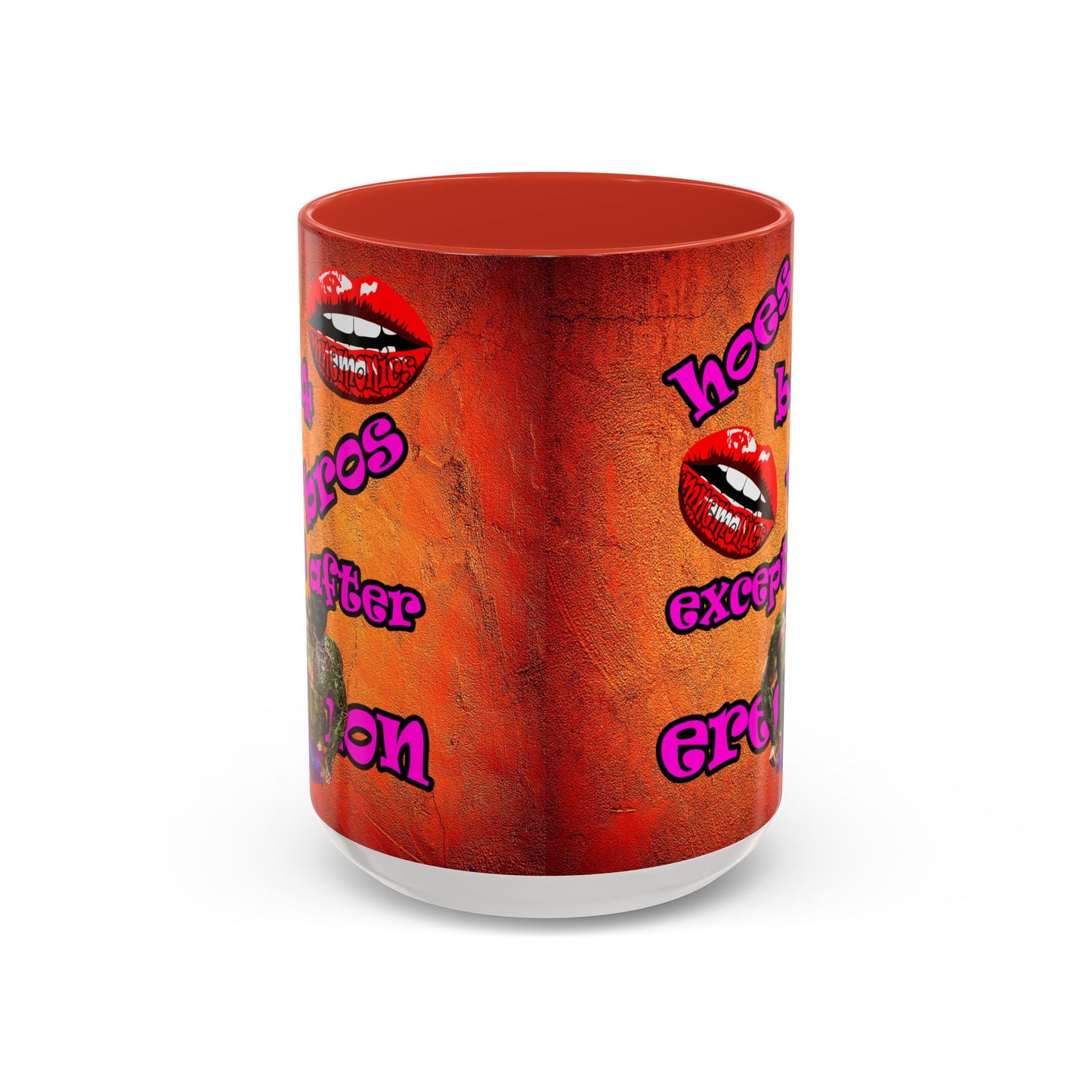 hoes b4 bros - Accent Mug (burnt orange)