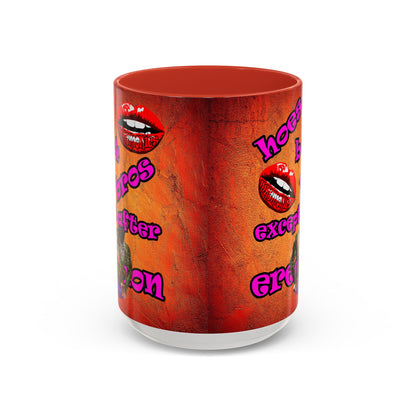 hoes b4 bros - Accent Mug (burnt orange)