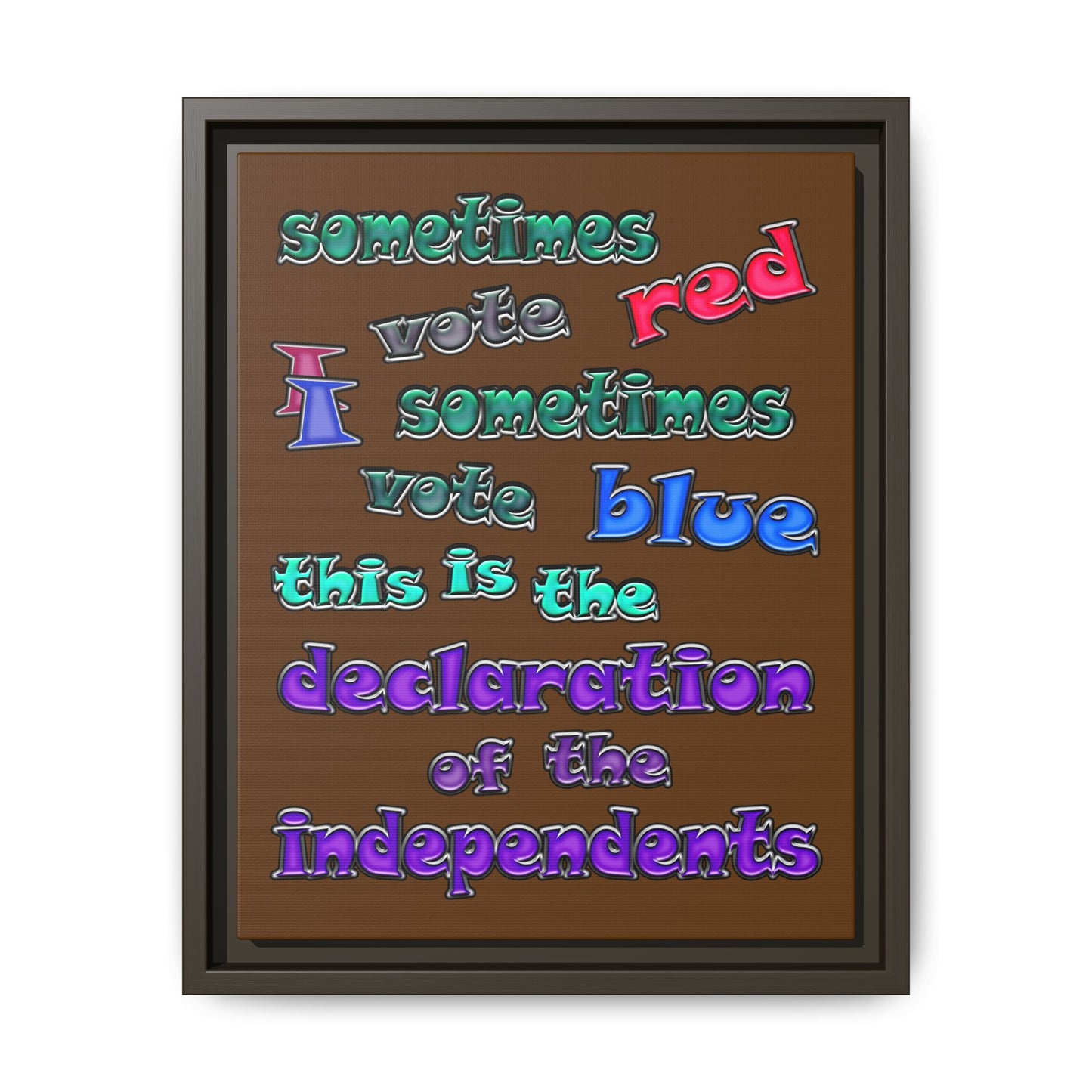 declaration of the independents - framed canvas art (brown)