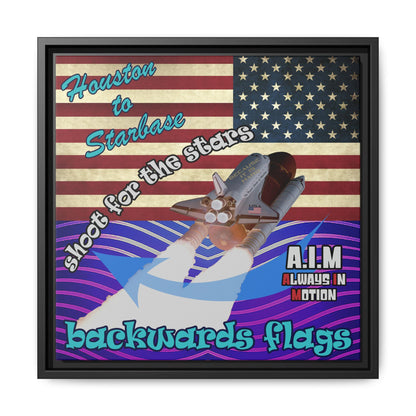 shoot for the stars - framed canvas art (purple wave)