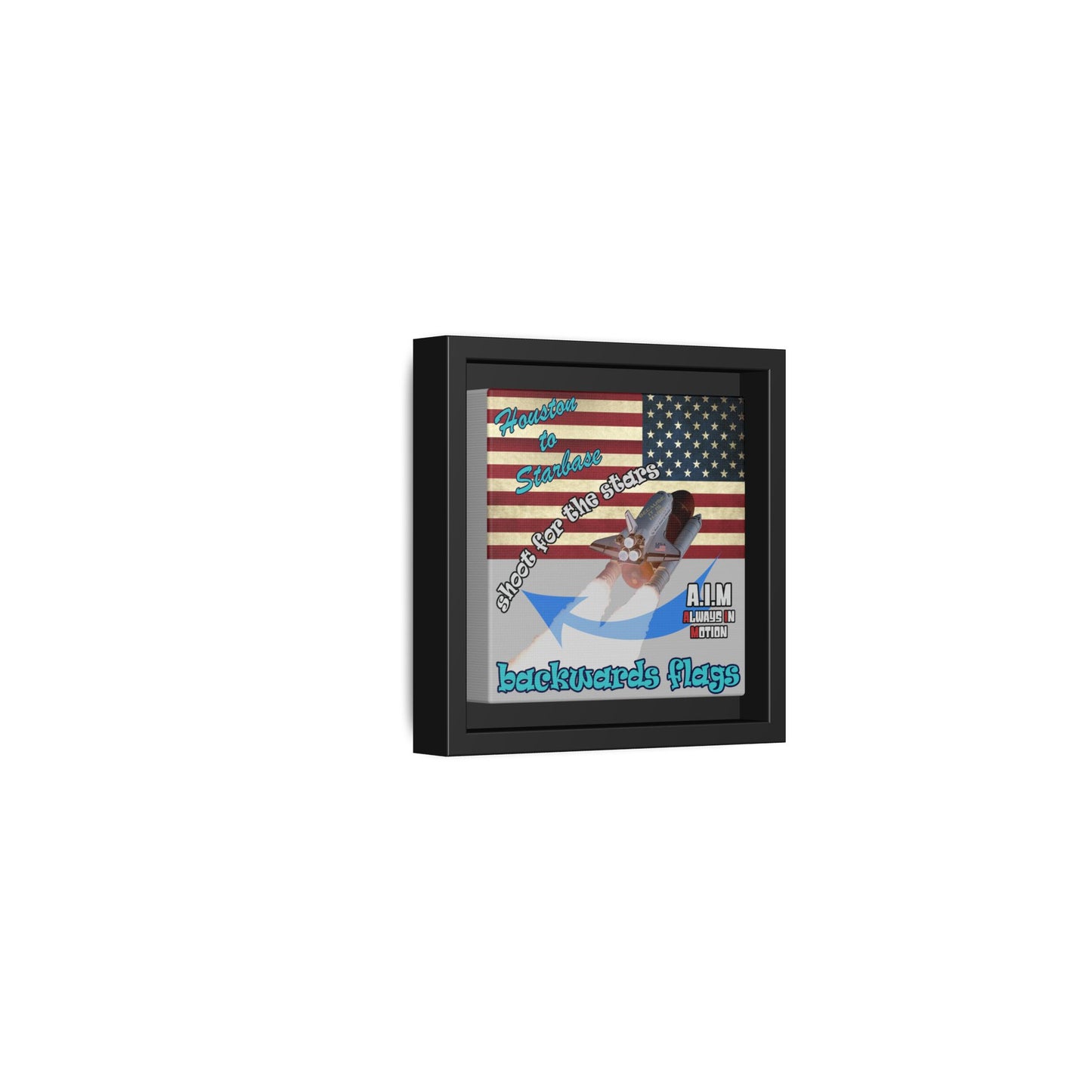 shoot for the stars - framed canvas art (light grey)
