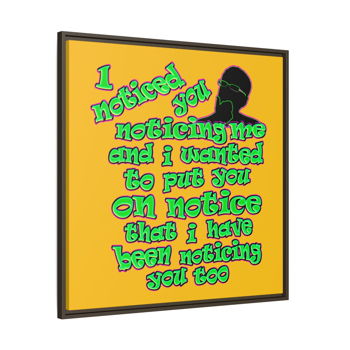 noticed you noticing - framed canvas art (yellow)
