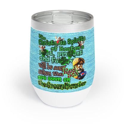 christmas spirits of boston - Chill Wine Tumbler (faded blue)