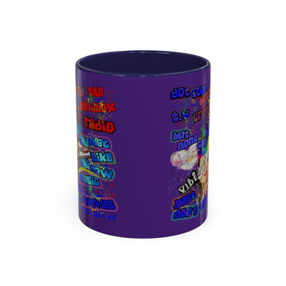 drop the beat - Accent Mug (purple)