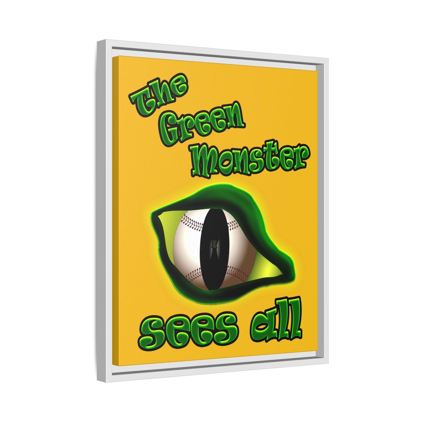 green monster - framed canvas art (yellow)