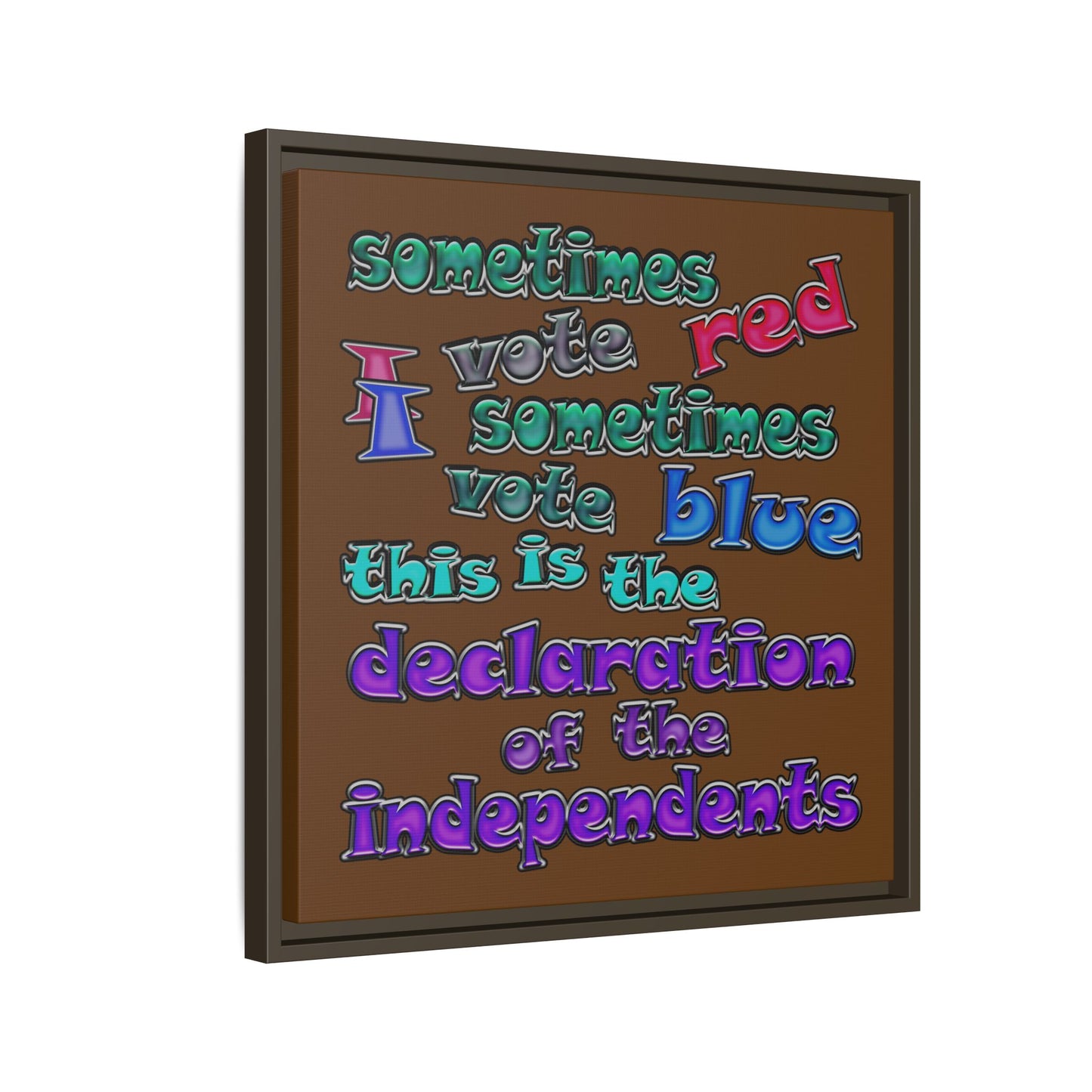 declaration of the independents - framed canvas art (brown)