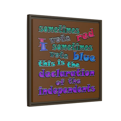declaration of the independents - framed canvas art (brown)