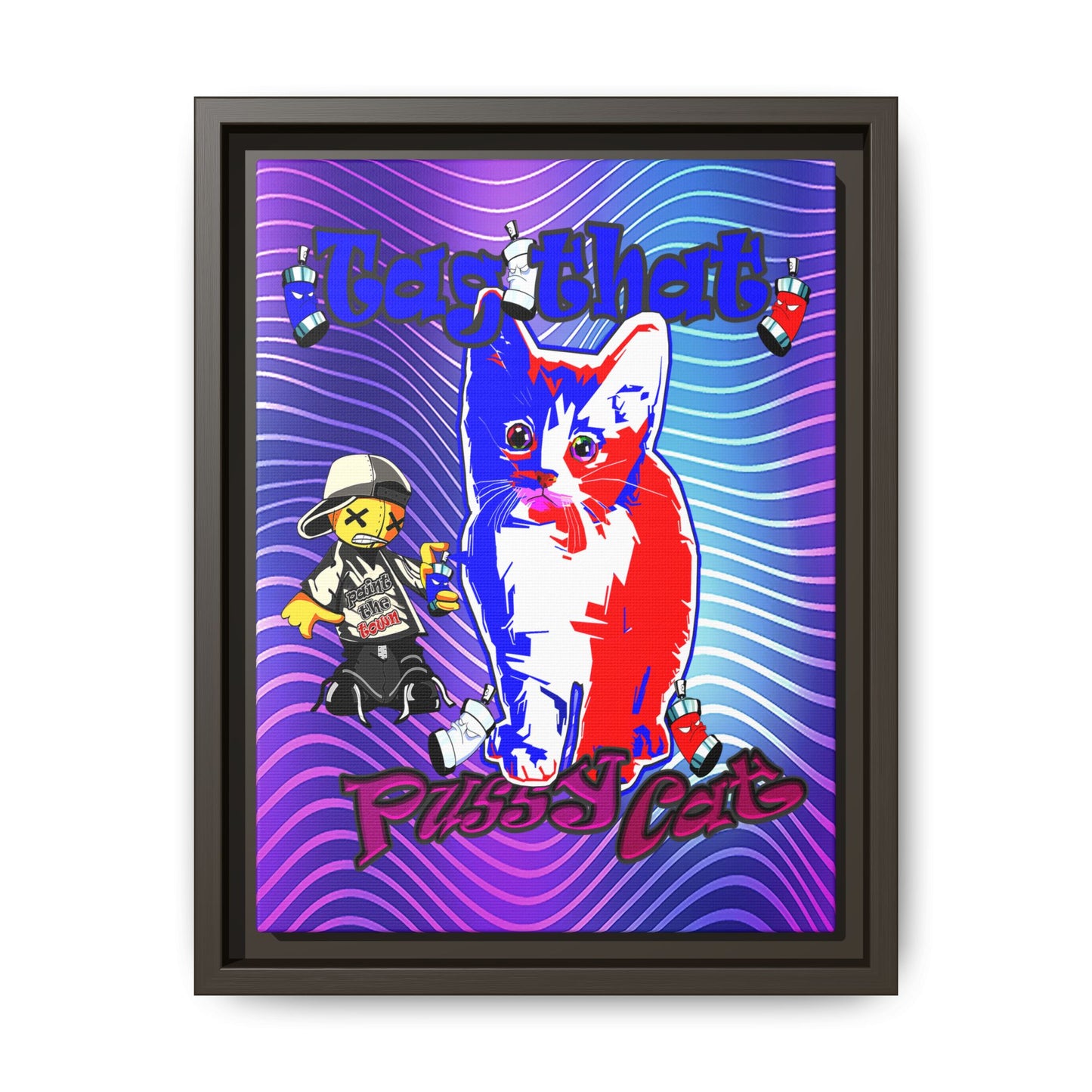 tag that - framed canvas art (purple wave)