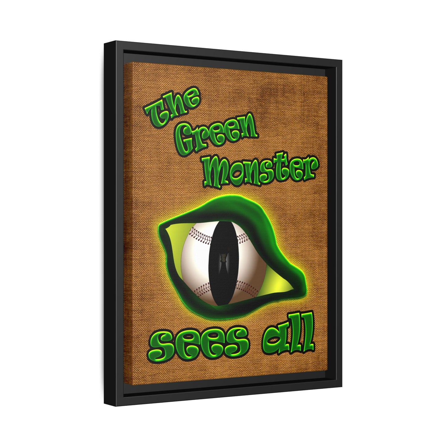green monster - framed canvas art (brown papyrus)