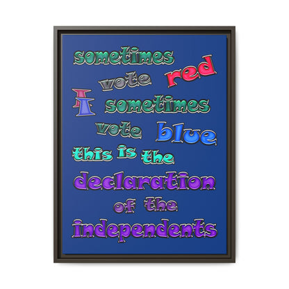 declaration of the independents - framed canvas art (dark blue)
