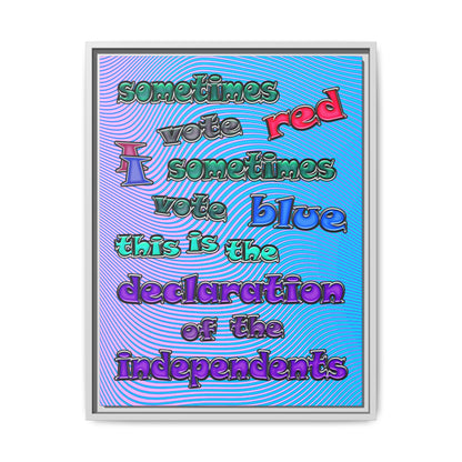 declaration of the independents - framed canvas art (light blue-purple wave)