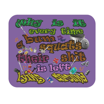 the bum's shit - Mouse Pad (Rectangle) (light purple)