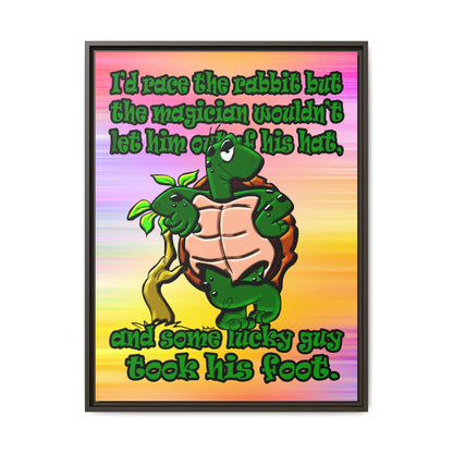 turtle race - framed canvas art (color blur)