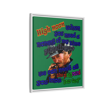 high noon - framed canvas art (dark green)