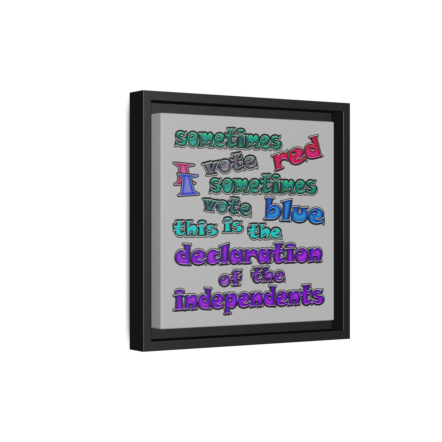 declaration of the independents - framed canvas art (light grey)