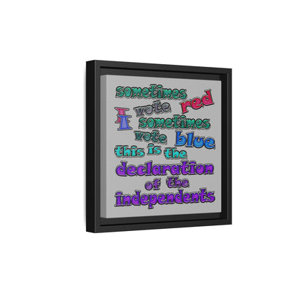 declaration of the independents - framed canvas art (light grey)
