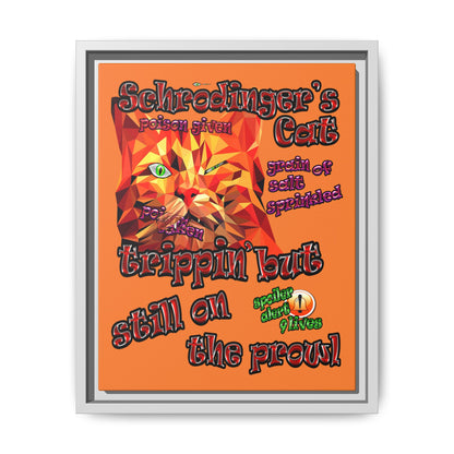 schrodinger's cat - framed canvas art (crusta)