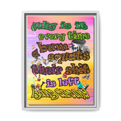 the bum's shit - framed canvas art (color blur)