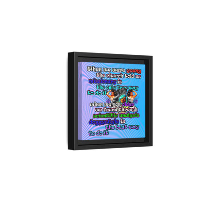 doggystyle - framed canvas art (light blue-purple wave)