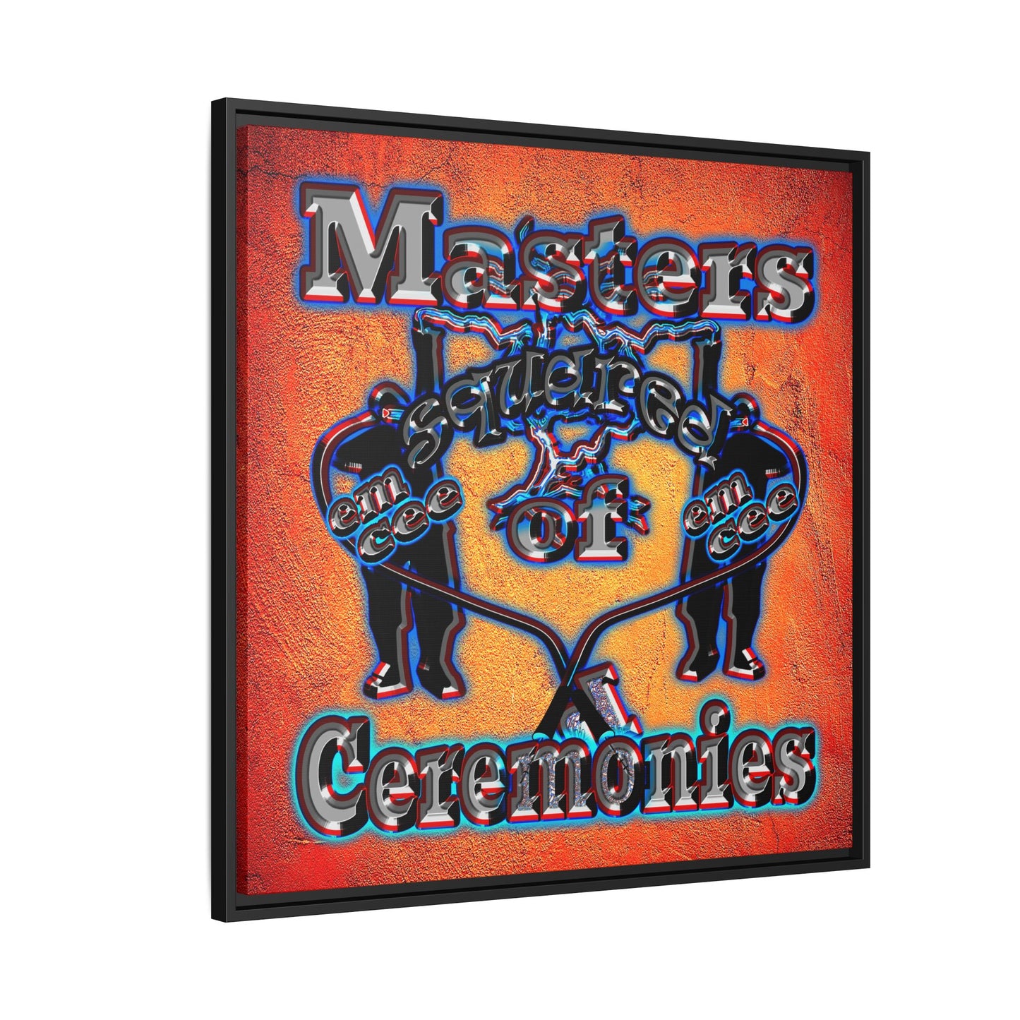 em cee squared - framed canvas art (burnt orange)