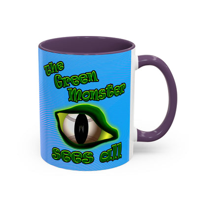 green monster - Accent Mug (light blue-purple wave)