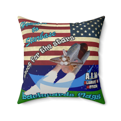 shoot for the stars - Faux Suede Square Pillow - ('snoops' background)