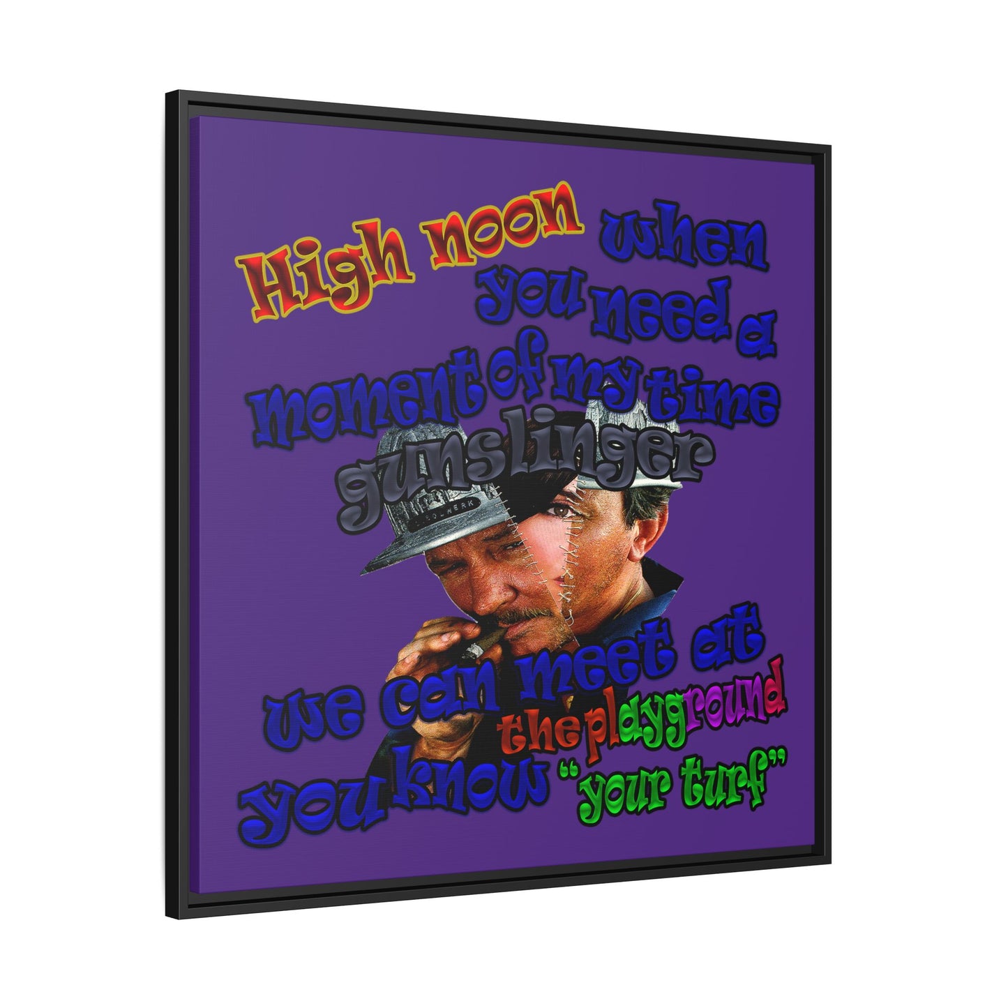high noon - framed canvas art (purple)