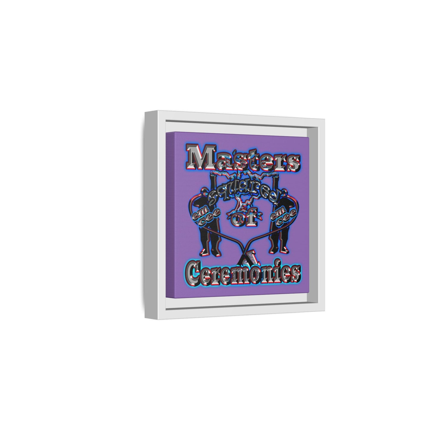 em cee squared - framed canvas art (light purple)