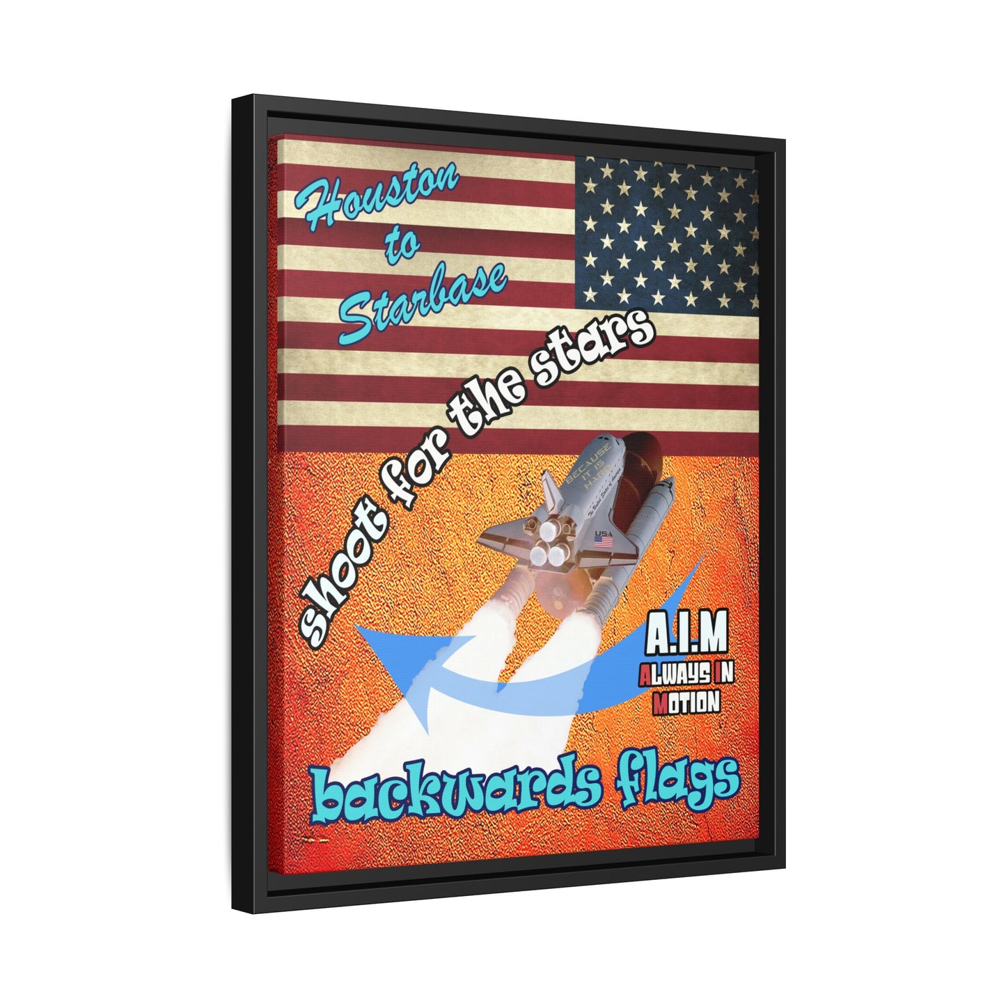 shoot for the stars - framed canvas art (burnt orange)