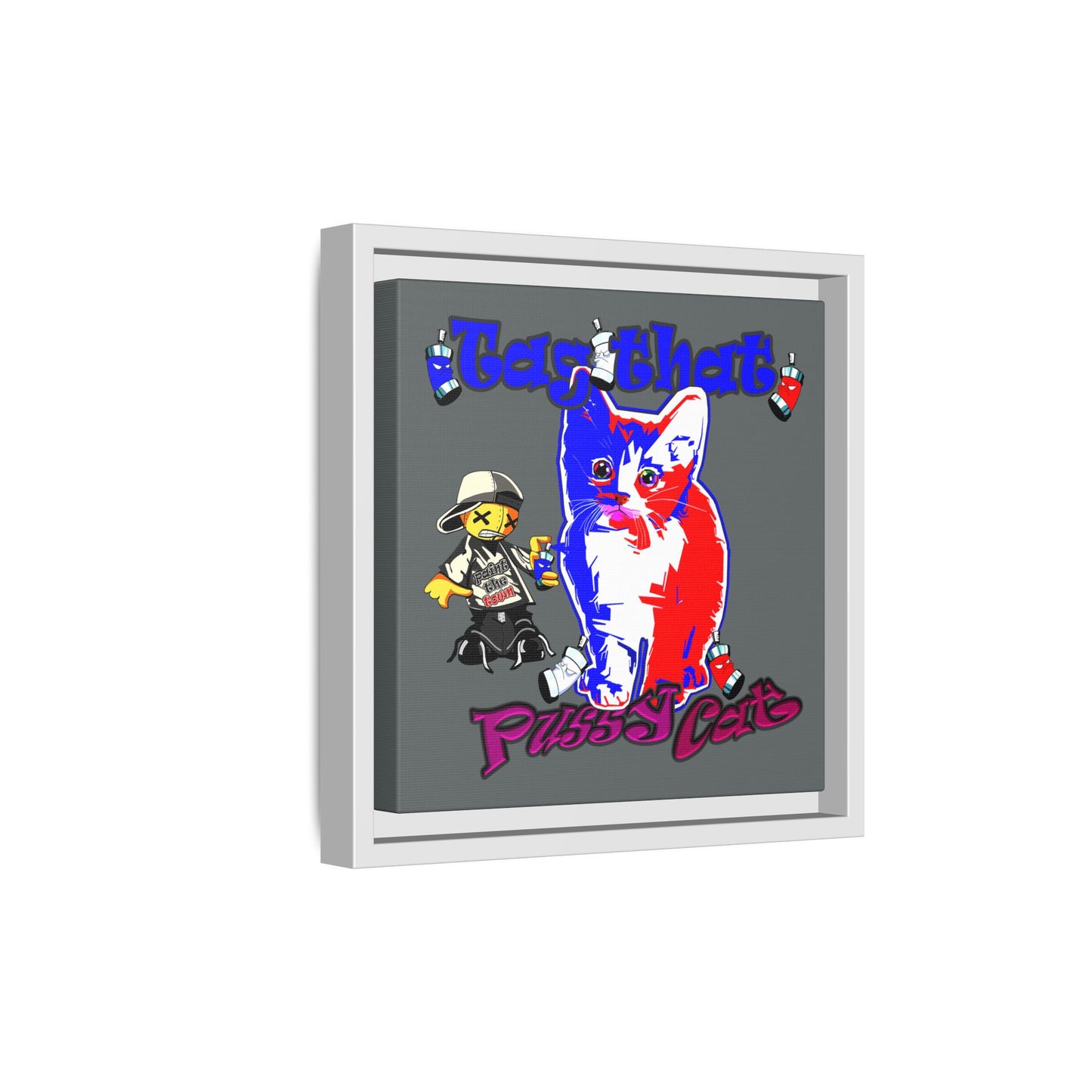 tag that - framed canvas art (dark grey)