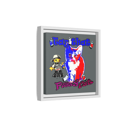tag that - framed canvas art (dark grey)