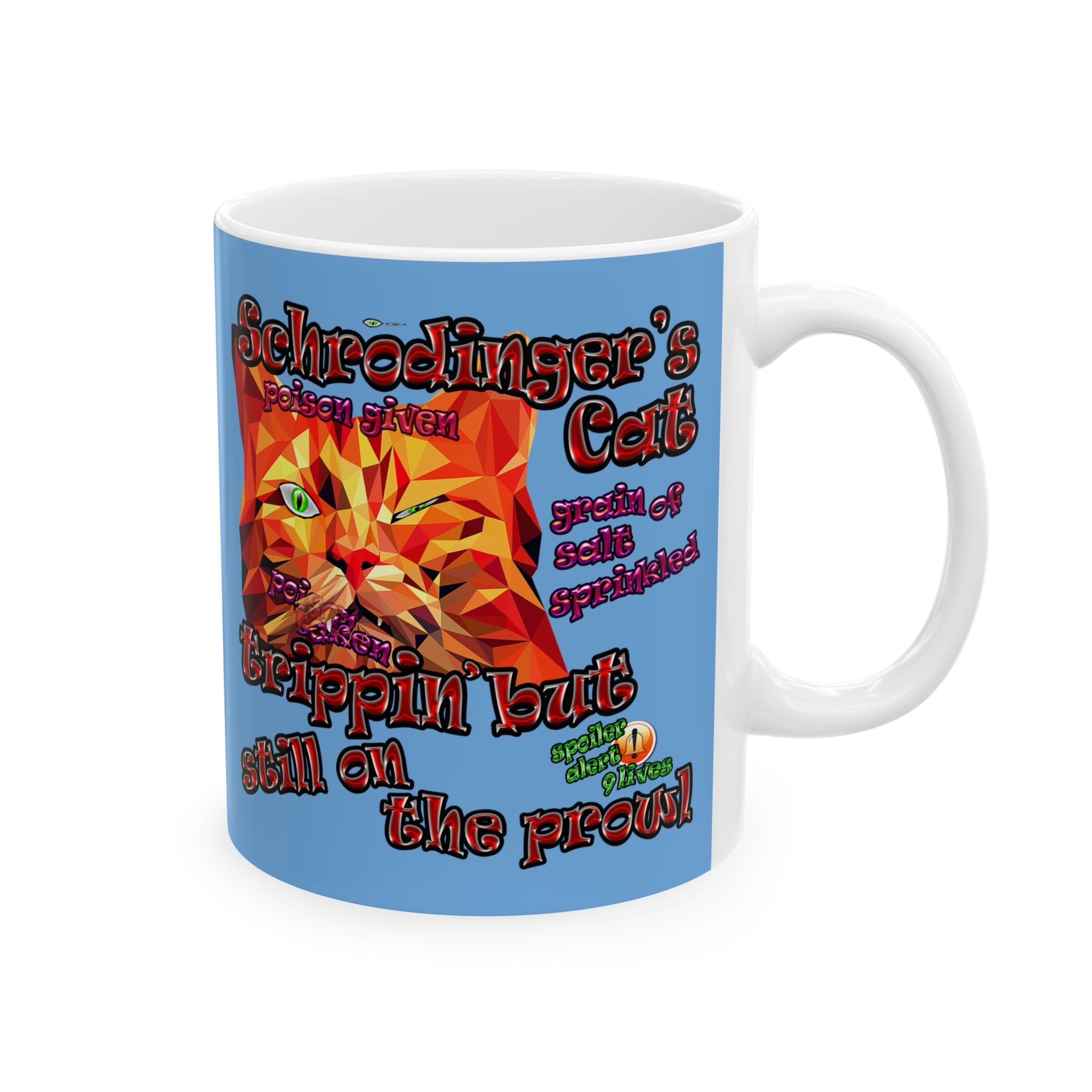 schrodinger's cat - White Mug (light blue)