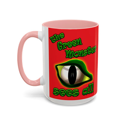 green monster - Accent Mug (red)