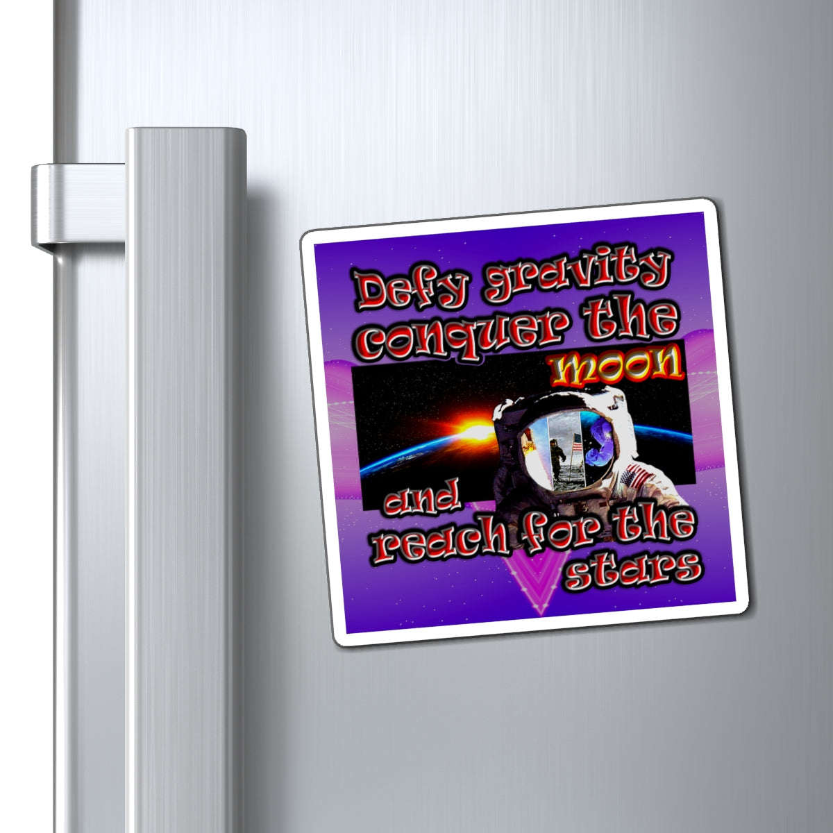 defy conquer reach - Magnets - (purple-pink wave)