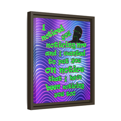 noticed you noticing - framed canvas art (purple wave)