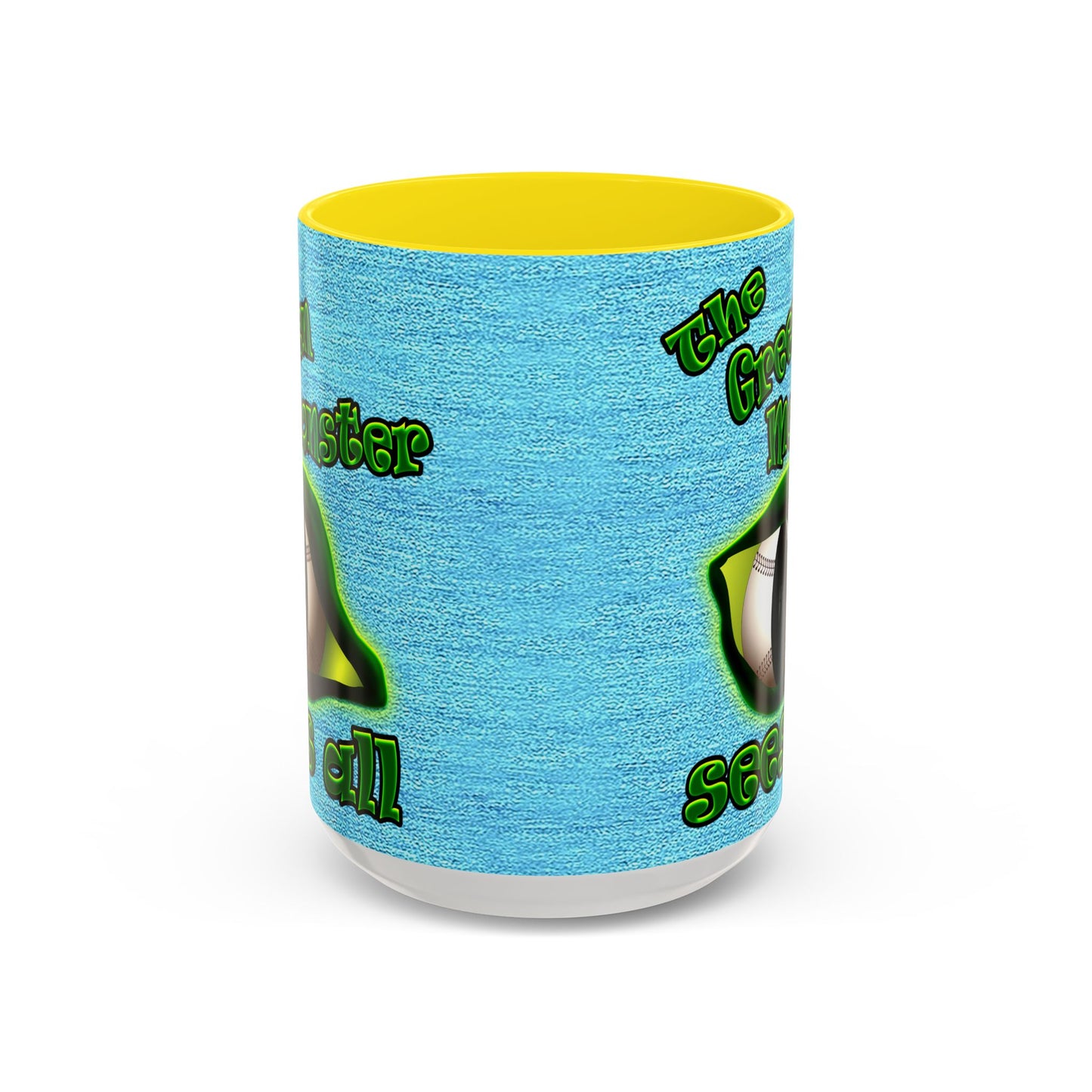 green monster - Accent Mug (faded blue)