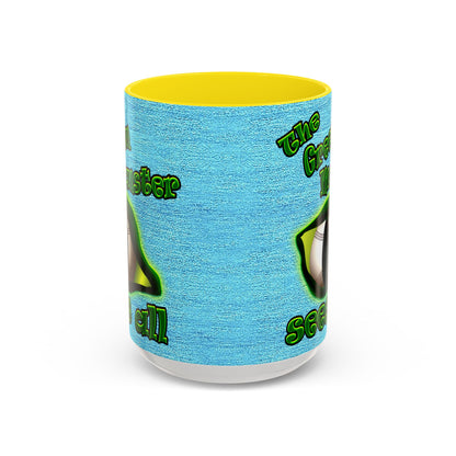 green monster - Accent Mug (faded blue)