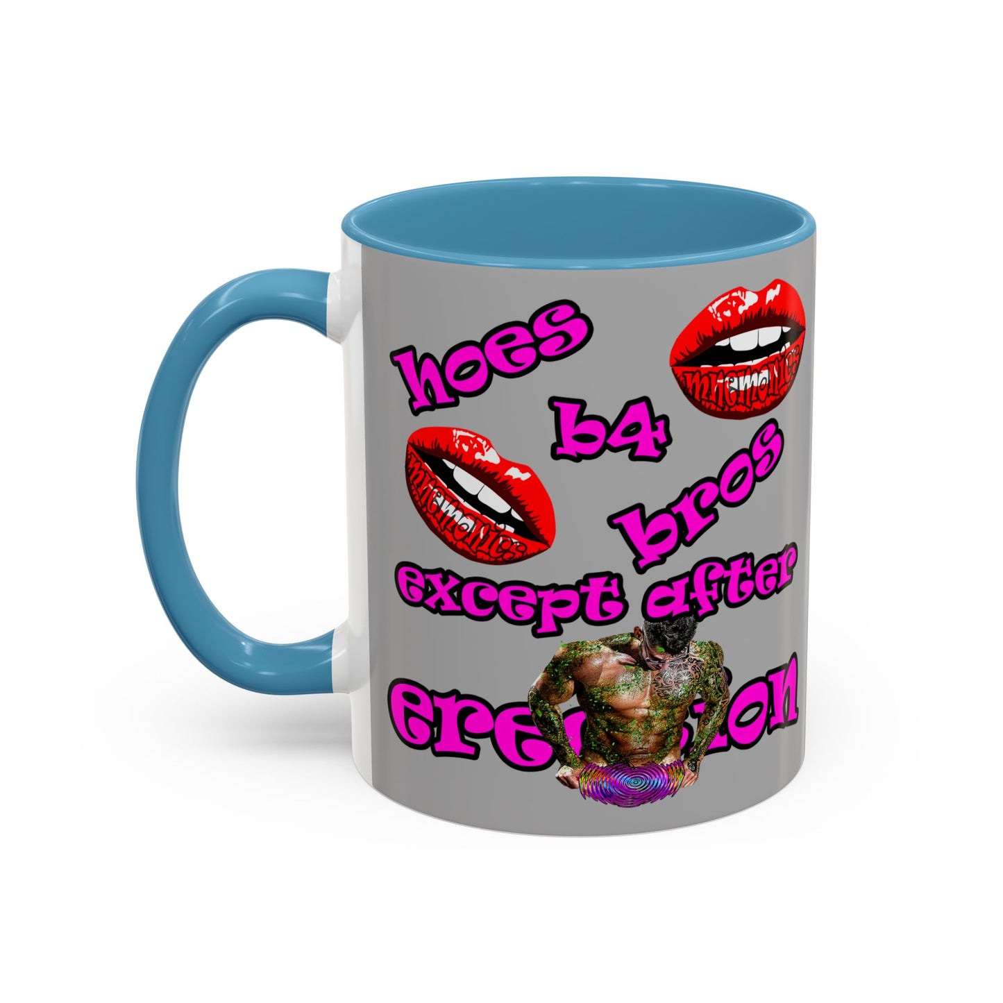hoes b4 bros - Accent Mug (light grey)